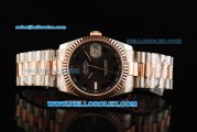 Rolex Datejust Automatic Movement Steel Case with Rose Gold Bezel and Two Tone Strap