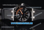 Audemars Piguet Royal Oak Offshore Diver Clone AP Calibre 3120 Automatic PVD Case with Black Dial and Black Rubber Strap Stick/Arabic Numeral Markers (BP)