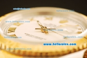 Rolex Datejust Automatic Two Tone with Gold Bezel,White Dial and Gold Roman Marking