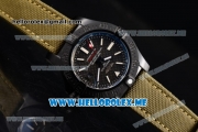 Breitling Avenger Seawolf II 75 Anniversary Army Air Swiss ETA 2836 Automatic PVD Case with Black Dial and Army Green Leather Strap Stick Markers (H) - 1:1 Original