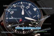 IWC Big Pilot's Top Gun Swiss Valjoux 7750 Automatic PVD Case with Black Dial Black Leather Bracelet and White Markers - New Edition