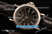 Patek Philippe Calatrava Miyota Quartz Steel Case with Black Dial and White Roman Numeral Markers