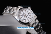 Rolex Datejust Automatic with White Dial and Diamond&Black Roman Marking-Lady Size