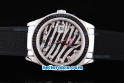 Rolex Datejust New Model Oyster Perpetual ETA Case with Black Ruby Bezel,Diamond Crested Dial and Black Rubber Strap