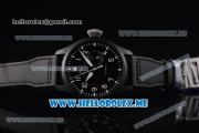 IWC Big Pilot Clone IWC 51111 Automatic PVD Case with Black Dial and Black Leather Strap Arabic Numeral Markers White Hands