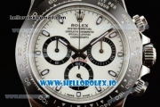 Rolex Cosmograph Daytona Clone Rolex 4130 Automatic Steel Case White Dial With Stick Markers Steel Bracelet - 1:1 Original (AR)