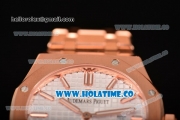 Audemars Piguet Royal Oak 33MM Miyota Quartz Rose Gold Case/Bracelet with White Dial and Stick Markers (EF)