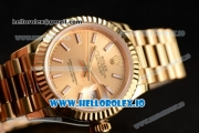 Rolex Datejust Swiss ETA 2671 Automatic Yellow Gold Case with Yellow Gold Dial Stick Markers and Yellow Gold Bracelet (BP)