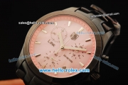 Tag Heuer Link Chronograph Quartz Movement PVD Case and Strap with Pink Dial