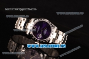 Rolex Datejust Asia 2813 Automatic Steel Case with Purple Dial Roman Numeral Markers and Diamonds Bezel (BP)