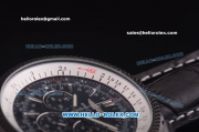 Breitling Bentley Chronograph Quartz PVD Case with Black Dial and Black Leather Strap