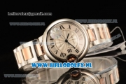 1:1 Cartier Ballon Bleu De 2671 Auto Steel/Rose Gold Case with White Dial and Two Tone Bracelet