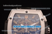 Hublot MP-06 Senna Champion 88 Chrono Miyota Quartz Steel Case with Skeleton Dial and Black Leather Strap