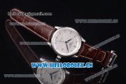 Longines Master Swiss ETA 2824 Automatic Steel Case with White Dial Diamonds Markers and Brown Leather Strap (ZF)