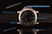 Panerai Luminor GMT PAM 244 Swiss ETA 2836 Automatic Steel Case with Black Dial and Black Rubber Strap