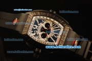 Franck Muller Conquistador Chronograph Miyota Quartz PVD Case with Black Dial and Black Rubber Strap