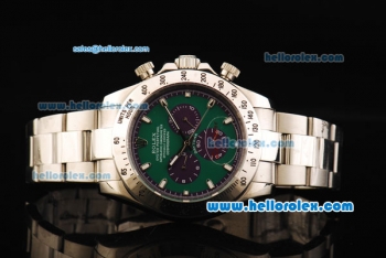 Rolex Daytona II Oyster Perpetual Automatic Movement Full Steel with Green Dial and White Markers