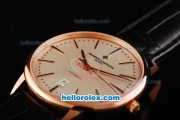 Vacheron Constantin New Model Swiss ETA 2892 Automatic Movement Rose Gold Case with White Dial and Stick Markers