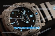 Panerai Submersible All Carbon Fiber With Black Dial Blue Marker Rubber Strap Cal. P9010 1:1 Clone PAM00960(KW)
