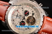 Breitling for Bentley Tourbillon Skeleton Automatic with White Dial and White Bezel-Brown Leather Strap