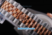 Rolex Datejust Automatic Rose Gold Dial with Diamond Marking-Two Tone Strap