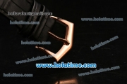 Patek Philippe Calatrava Miyota OS2035 Quartz Rose Gold Case with Rose Gold Arabic Numeral Markers and Black Dial