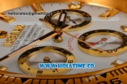 Rolex Daytona Swiss Quartz Yellow Gold Case with Crystal Markers White Dial - Wall Clock