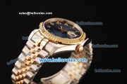 Rolex Datejust Swiss ETA 2836 Automatic Full Steel with Rose Gold Bezel and Dark Blue Dial-Two Tone Strap