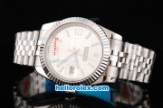 Rolex Datejust II Oyster Perpetual Automatic Movement Silver Case with Silver Rolex Logo Dial and Stick/Numeral Marker-SS Strap