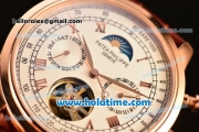 Patek Philippe Grand Complication Asia R10-Tourbillon Automatic Rose Gold Case with White Dial Roman Numeral Markers and Brown Leather Strap