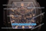 Hublot MP-06 Senna Champion 88 Chrono Miyota Quartz PVD Case with Skeleton Dial and Black Leather Strap