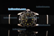 Rolex Submariner Oyster Perpetual Swiss ETA 2836 Automatic Movement Stainless Steel Case with Black Dial and Black Nylon Strap