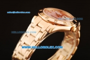 Rolex Day Date Automatic Rose Glod Case with Diamond Bezel Pink MOP Dial and Diamond Markers-Rose Gold Strap