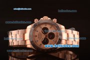 Rolex Daytona Automatic Full Rose Gold with PVD Bezel and Rose Gold Dial-7750 Coating