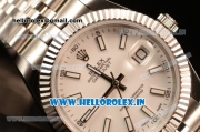 Rolex Datejust 37mm Swiss ETA 2836 Automatic Movement Steel Case with Steel Bezel White Dial Steel Strap