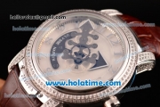 Ulysse Nardin Freak Automatic Steel/Diamond Case with White Dial and Brown Leather Strap (EF)
