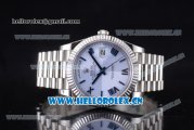 Rolex Day-Date II Swiss ETA 2836 Automatic Stainless Steel Case/Bracelet with Blue Dial and Roman Numeral Markers (BP)