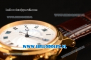 Breguet Marine Big Date Clone Breguet Automatic Yellow Gold Case with Blue Dial and Brown Leather Strap