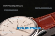 Rolex Cellini Time Asia Automatic Steel Case with Brown Leather Strap White Dial and Silver Stick Markers (New)