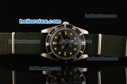 Rolex Submariner Oyster Perpetual Swiss ETA 2836 Automatic Movement Black Dial with Green Nylon Strap