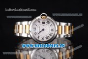 Cartier Ballon Bleu Medium Miyota OS2035 Quartz Two Tone Case/Bracelet with White Dial and Roman Numeral Markers