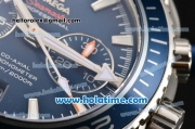 Omega Seamaster Planet Ocean 600 M Co-Axial Chrono Clone 9300 Automatic Steel Case with Blue Dial White Markers and Blue Rubber Strap - 1:1 Original (AT)