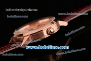Patek Philippe Grand Complitcations Asia 6497 Manual Winding Rose Gold Case with Brown Leather Strap and Rose Gold Dial