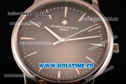 Vacheron Constantin Patrimony Miyota 9015 Automatic Steel Case with Black Dial Black Leather Strap and Stick Markers (GF)