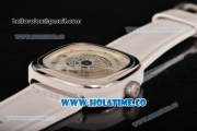 SevenFriday P1-2 Miyota 82S7 Automatic Steel Case with White Dial and White Leather Strap (HBB V6)