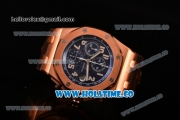 Audemars Piguet Royal Oak Offshore Pride of Argentina Swiss Valjoux 7750 Automatic Rose Gold Case with Brown Leather Strap Blue Dial and White Arabic Numeral Markers - 1:1 Original (J12)