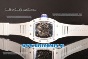 Richard Mille RM 055 9015 Auto Ceramic Case with Skeleton Dial and White Rubber Strap - 1:1 Origianl (KV)