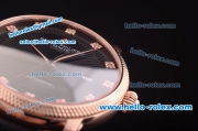 Patek Philippe Calatrava Swiss ETA 2824 Automatic Rose Gold Case with Black Dial and Black Leather Strap