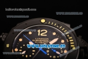 Panerai PAM 617 Luminor Submersible Flyback Asia Automatic Titanium Case with Black Dial and Yellow Dot Markers