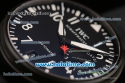 IWC Big Pilot's Top Gun Swiss Valjoux 7750 Automatic PVD Case with Black Dial Black Leather Bracelet and White Markers - New Edition